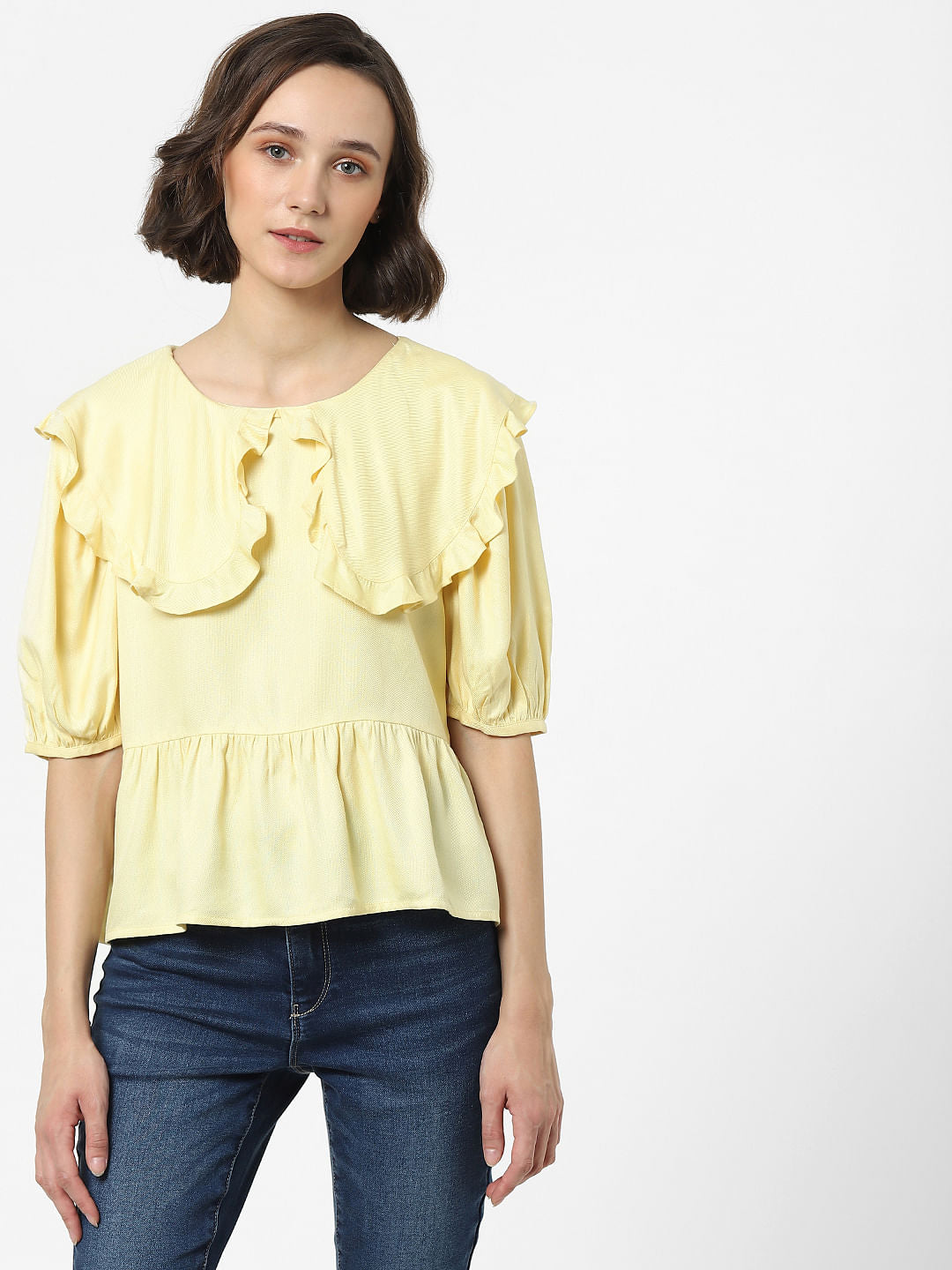Yellow Peplum Top