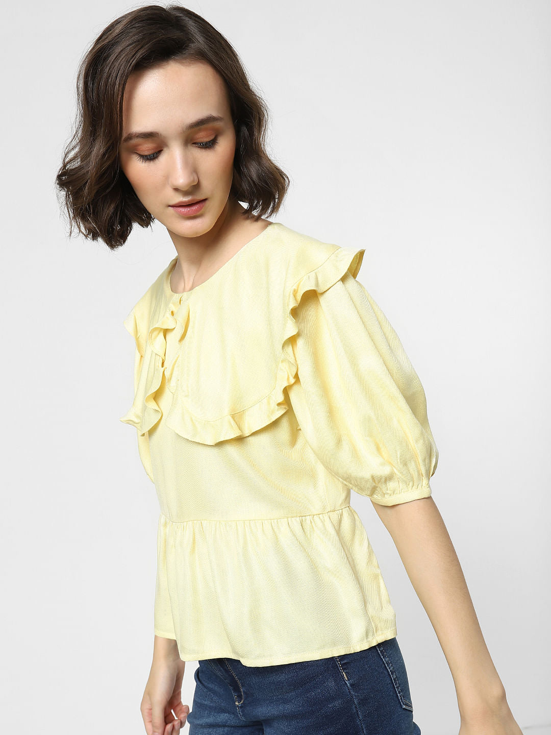 Yellow Peplum Top