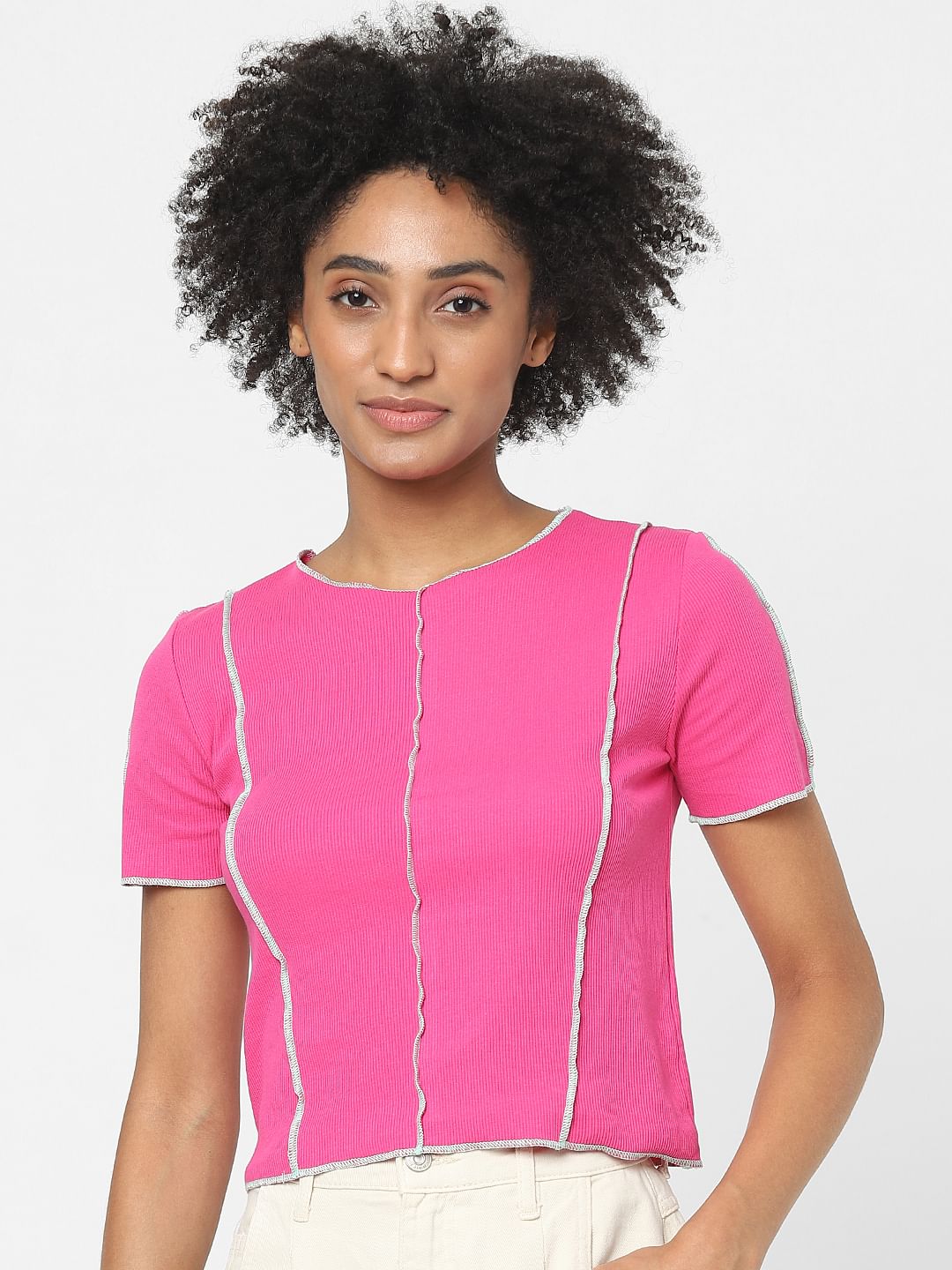 Pink Overstitch T-Shirt