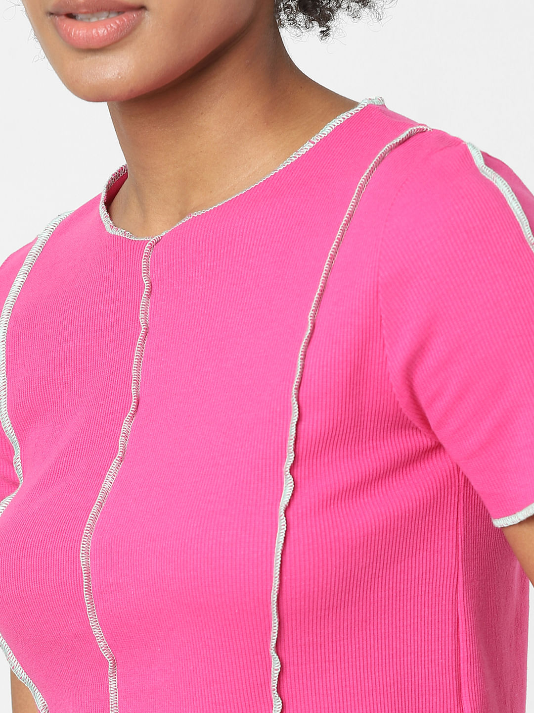 Pink Overstitch T-Shirt