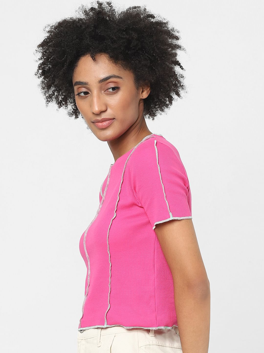 Pink Overstitch T-Shirt