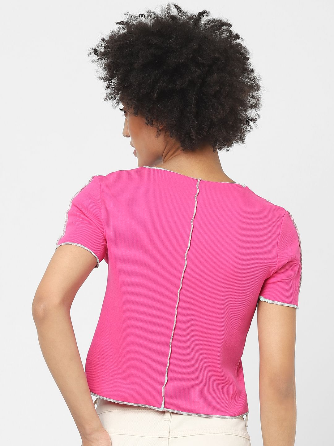 Pink Overstitch T-Shirt