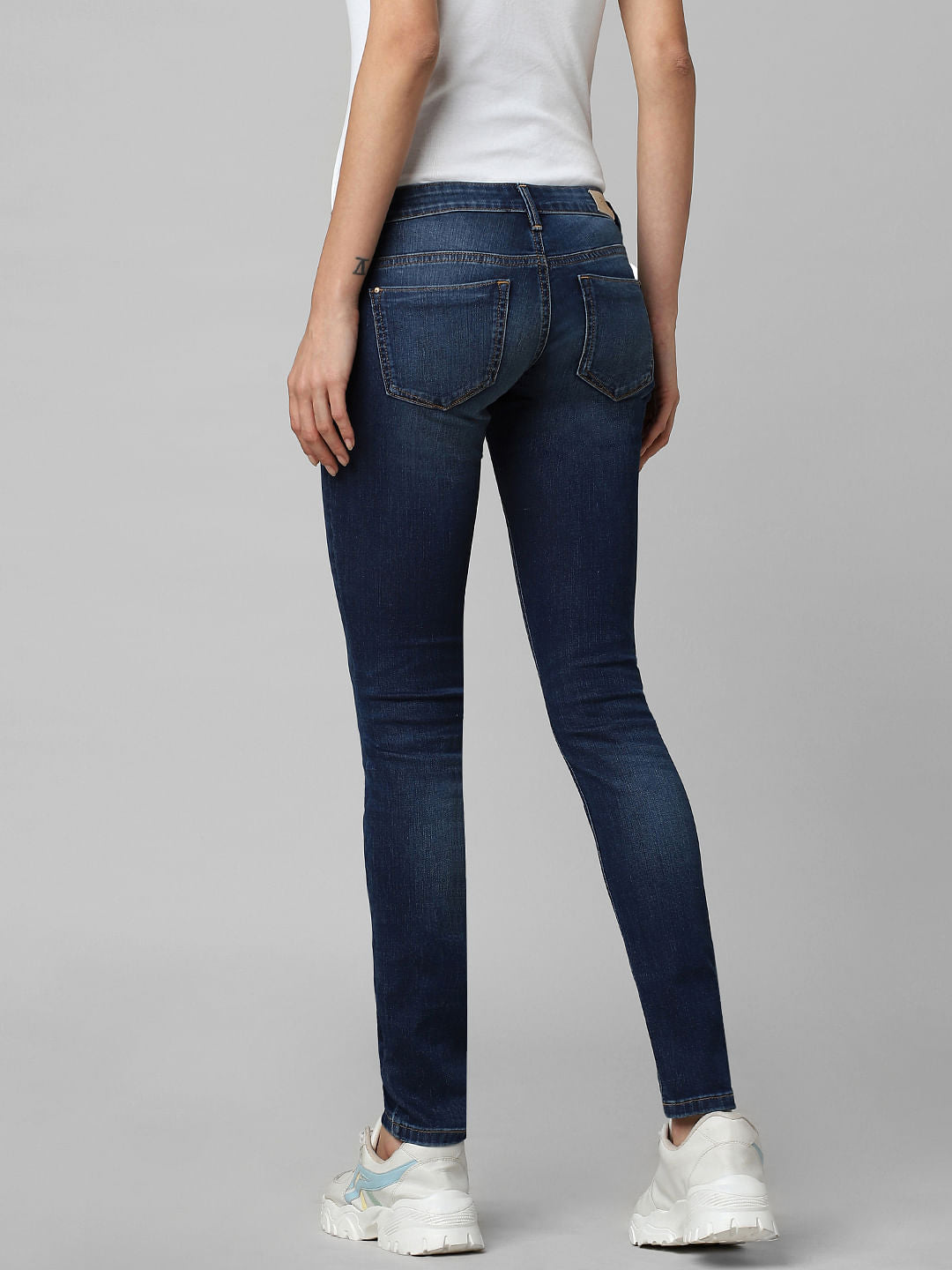 Blue Mid Rise Skinny Jeans