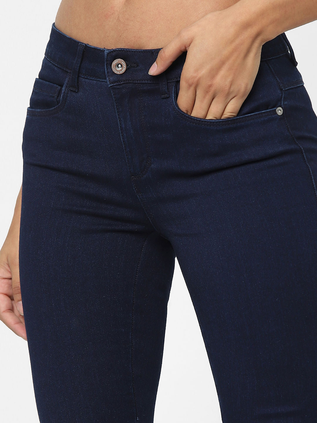 Dark Blue High Waist Skinny Fit Jeans
