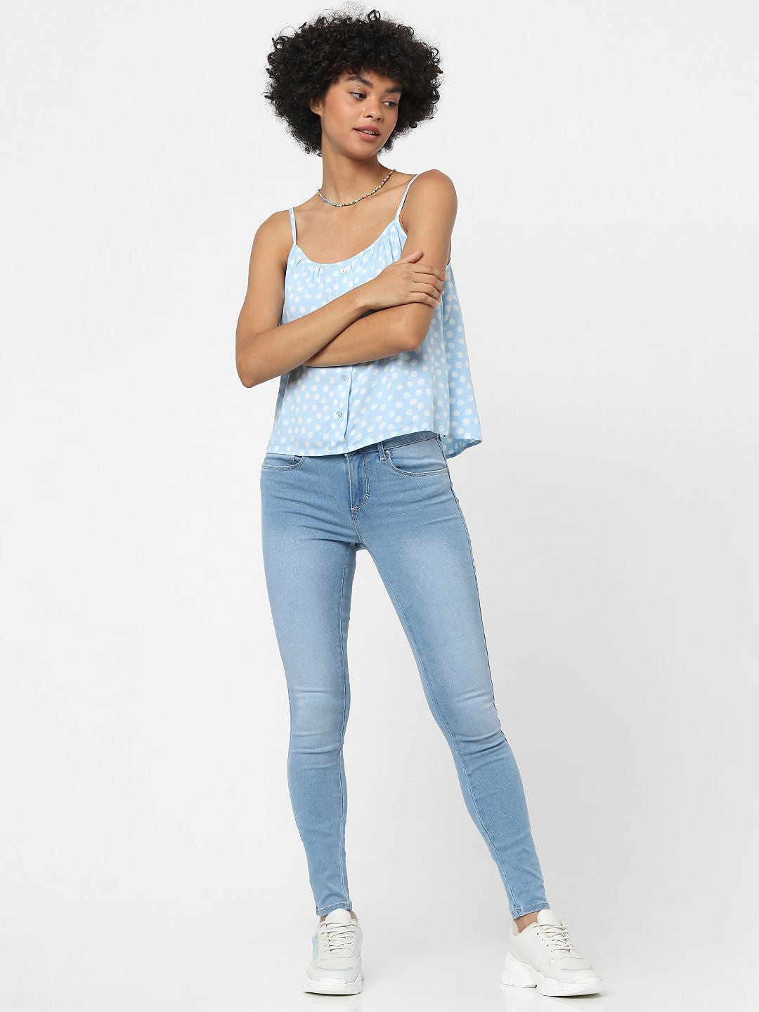Light Blue High Waist Skinny Fit Jeans