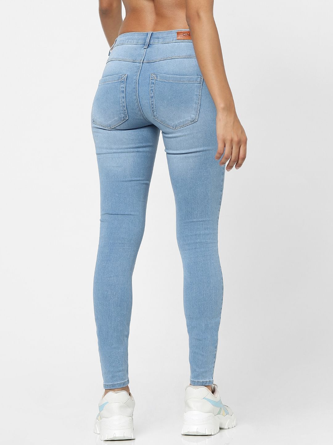 Light Blue High Waist Skinny Fit Jeans