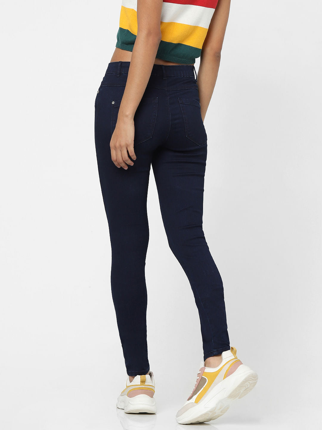 Dark Blue High Waist Skinny Fit Jeans