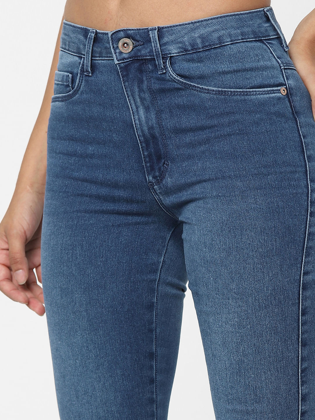 Blue High Waist Skinny Fit Jeans