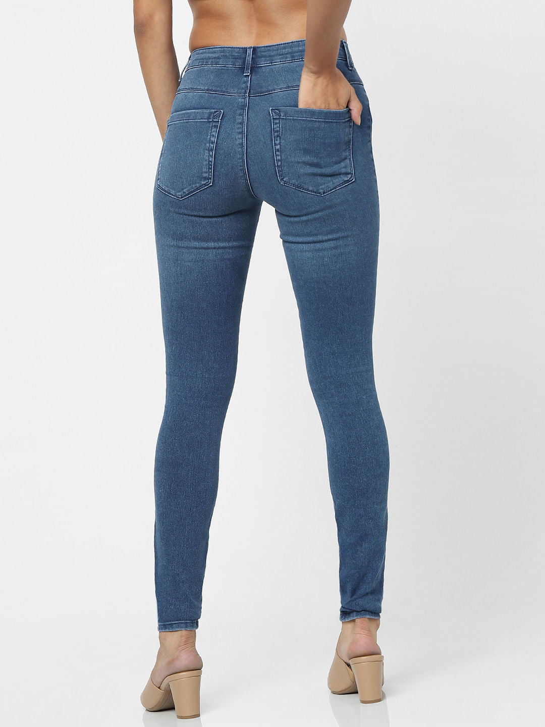 Blue High Waist Skinny Fit Jeans