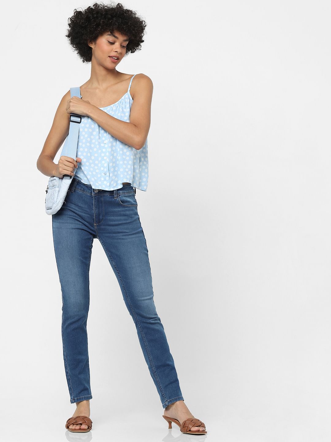 Blue High Waist Skinny Fit Jeans
