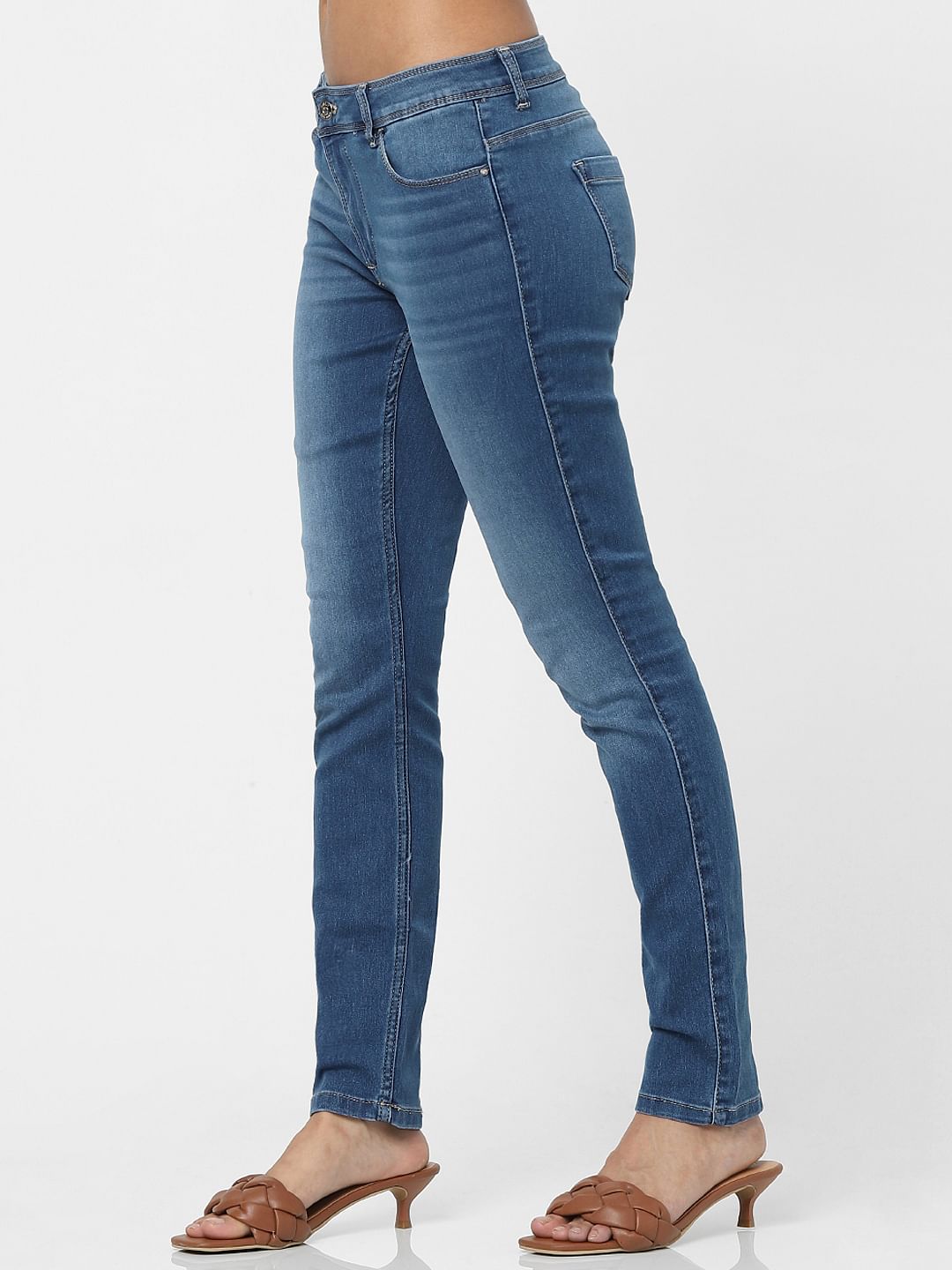Blue High Waist Skinny Fit Jeans