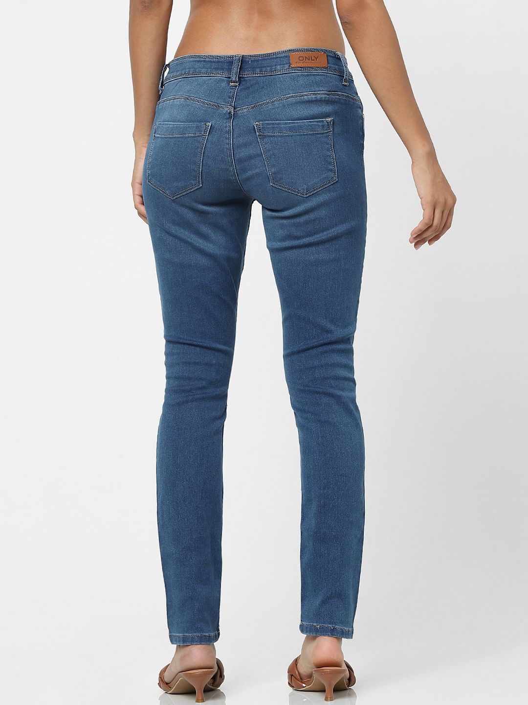 Blue High Waist Skinny Fit Jeans