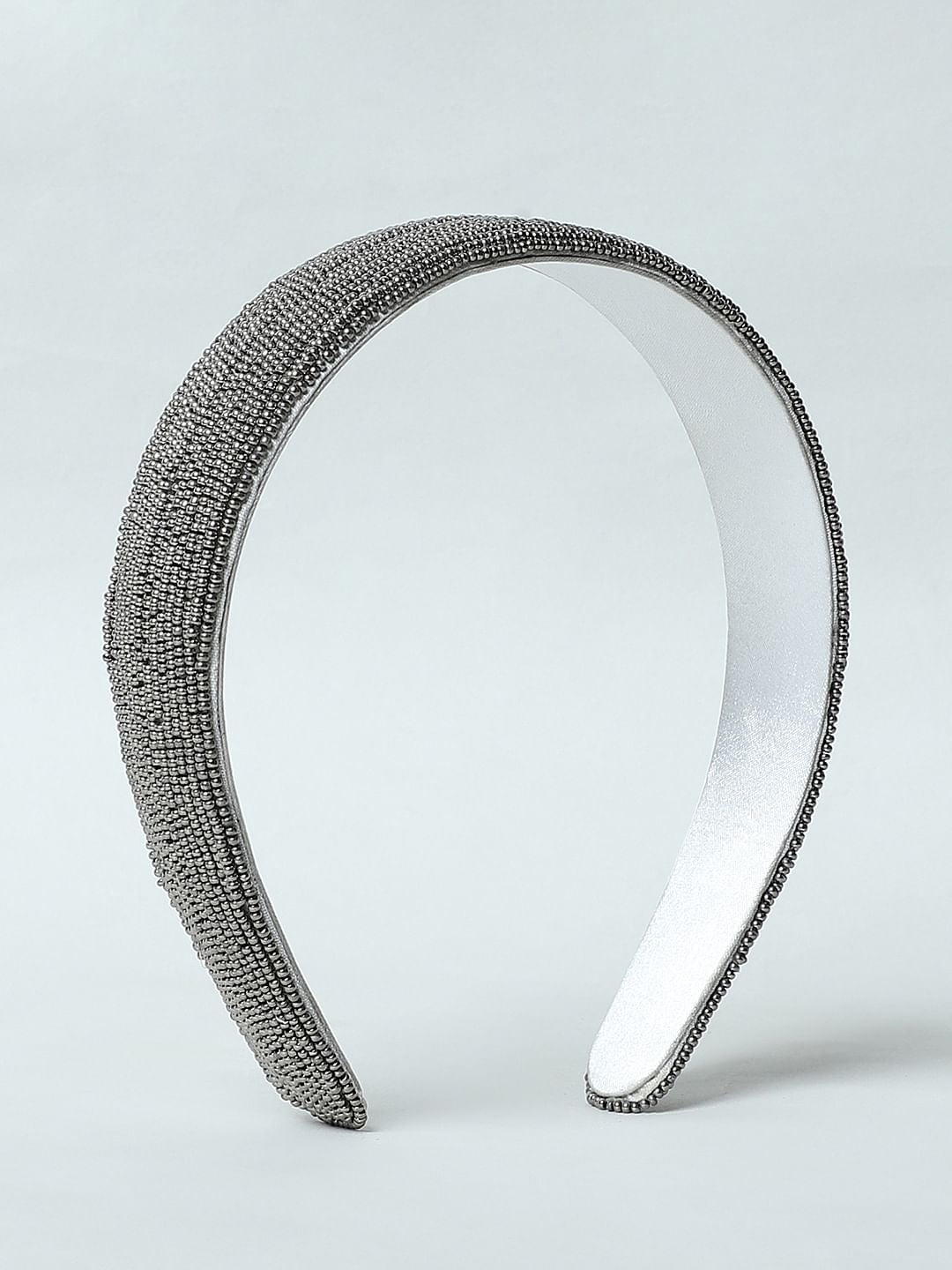 Grey Beaded Headband