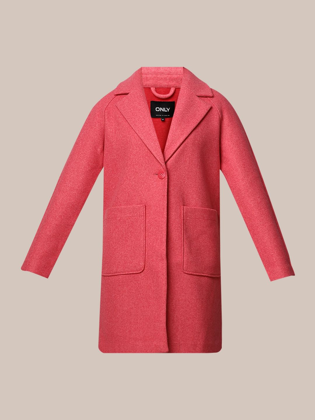 Pink Felted Loose Fit Coat - Main Image