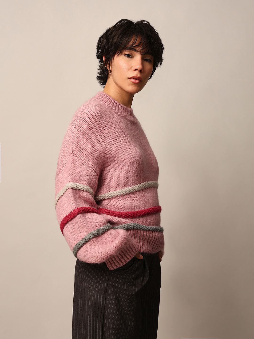 Pink Oversized Pullover