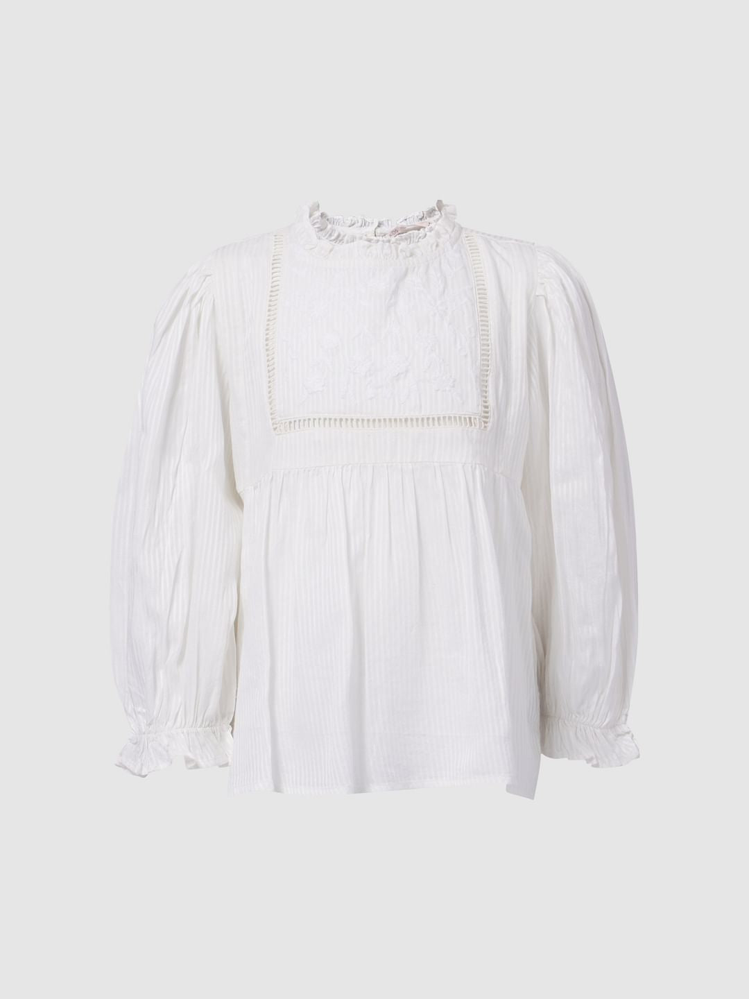 Girls White Embroidered Top
