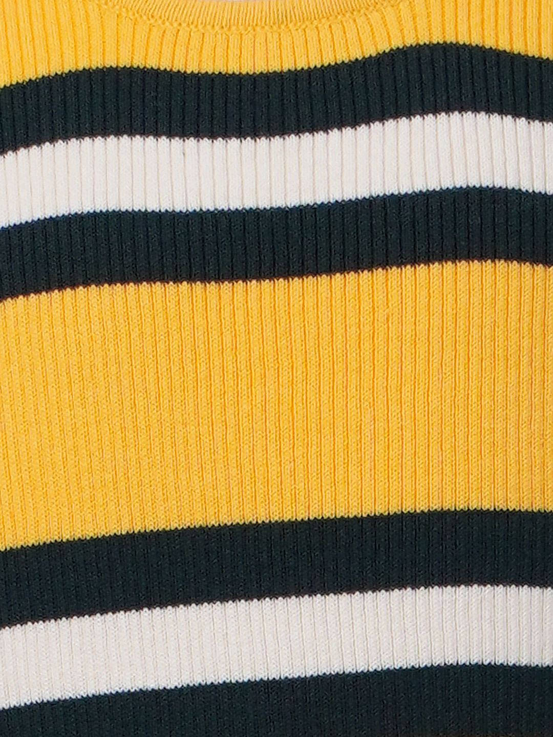 Yellow Striped Knit Top