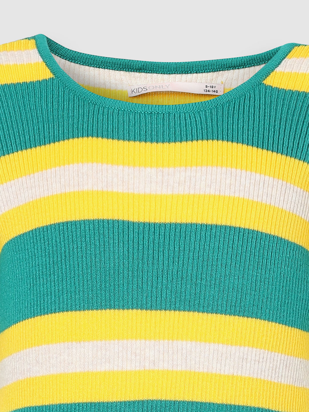 Green Striped Ribbed T-Shirt