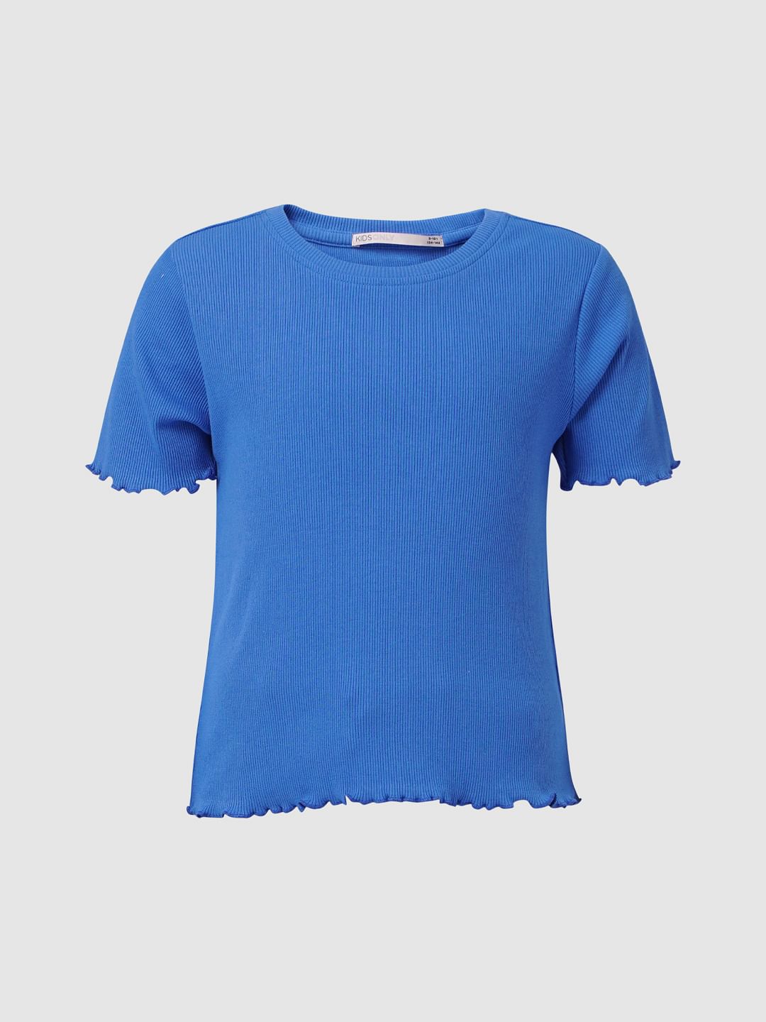 Blue Ribbed T-Shirt