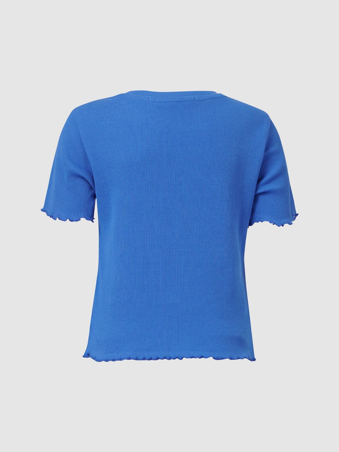 Blue Ribbed T-Shirt