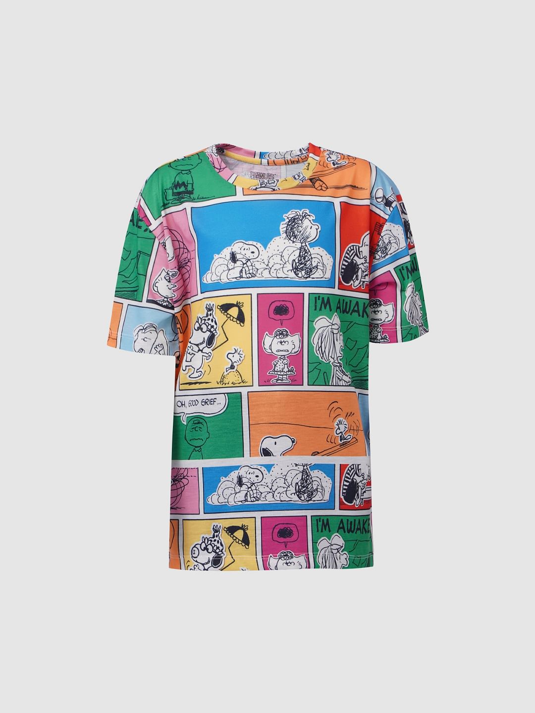 X Peanuts Multi-Coloured Graphic Print T-Shirt