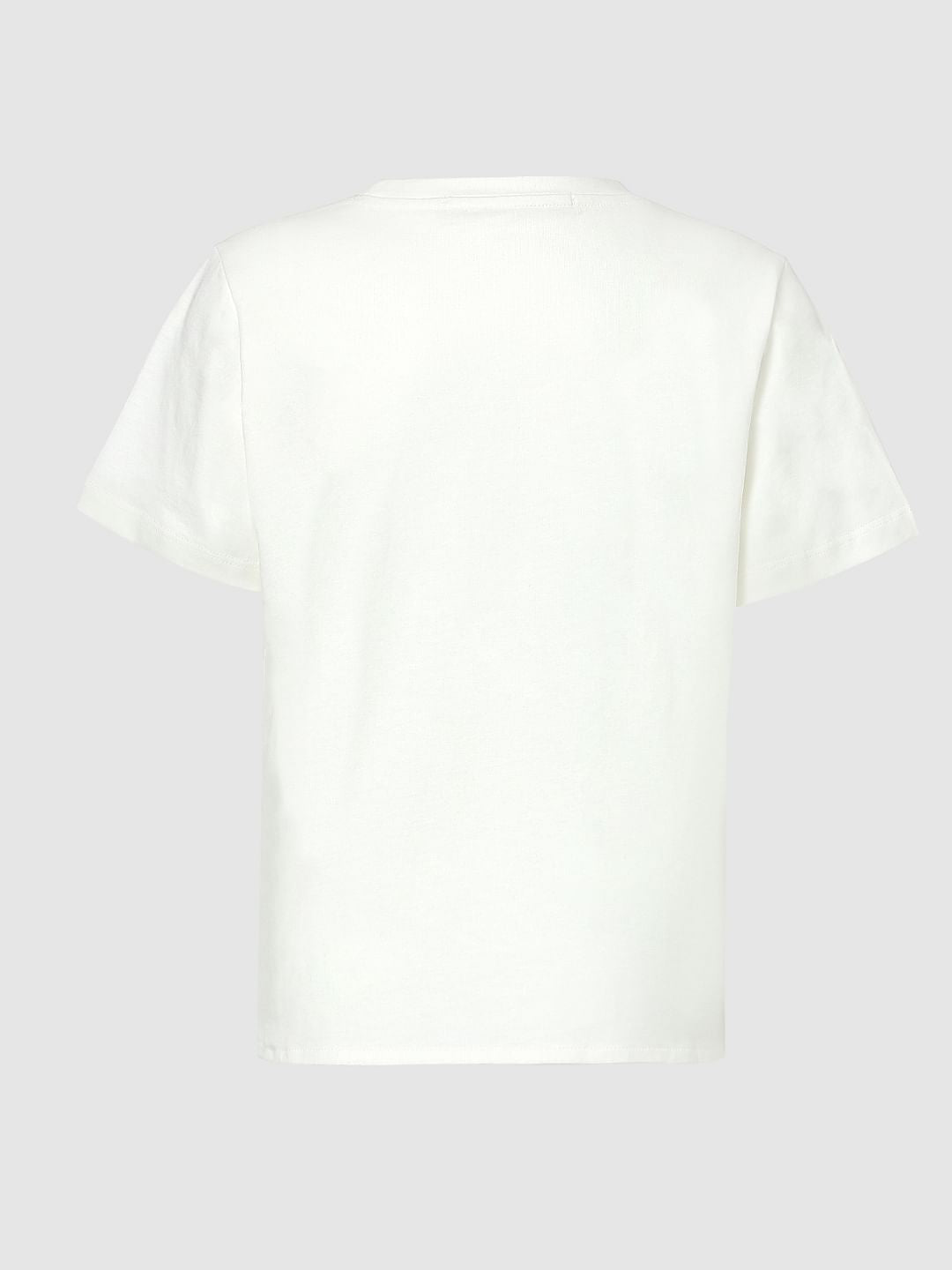 Girls White Front Knot T-Shirt