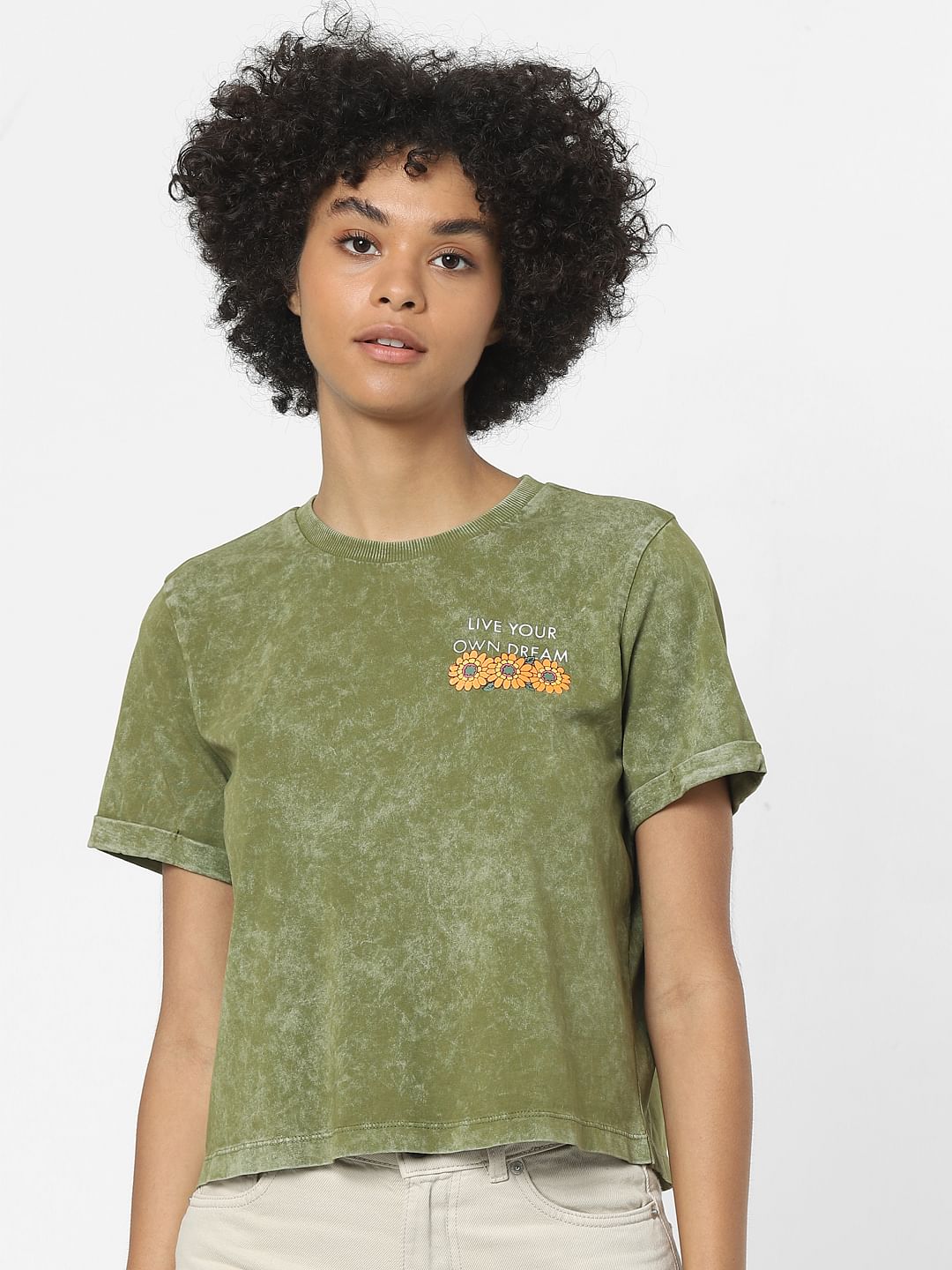 Green Acid Washed T-Shirt