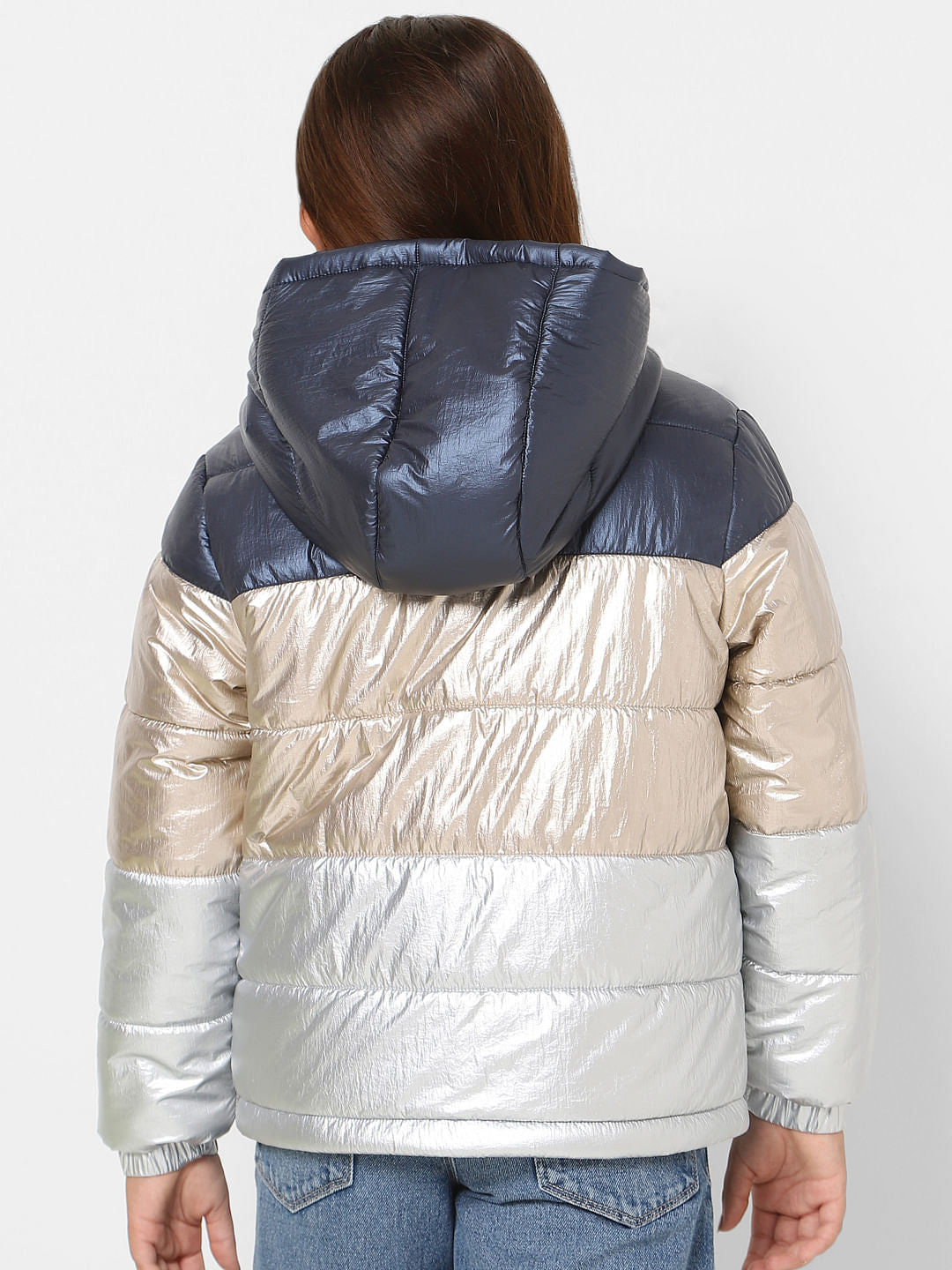 Golden Colourblocked Puffer Jacket