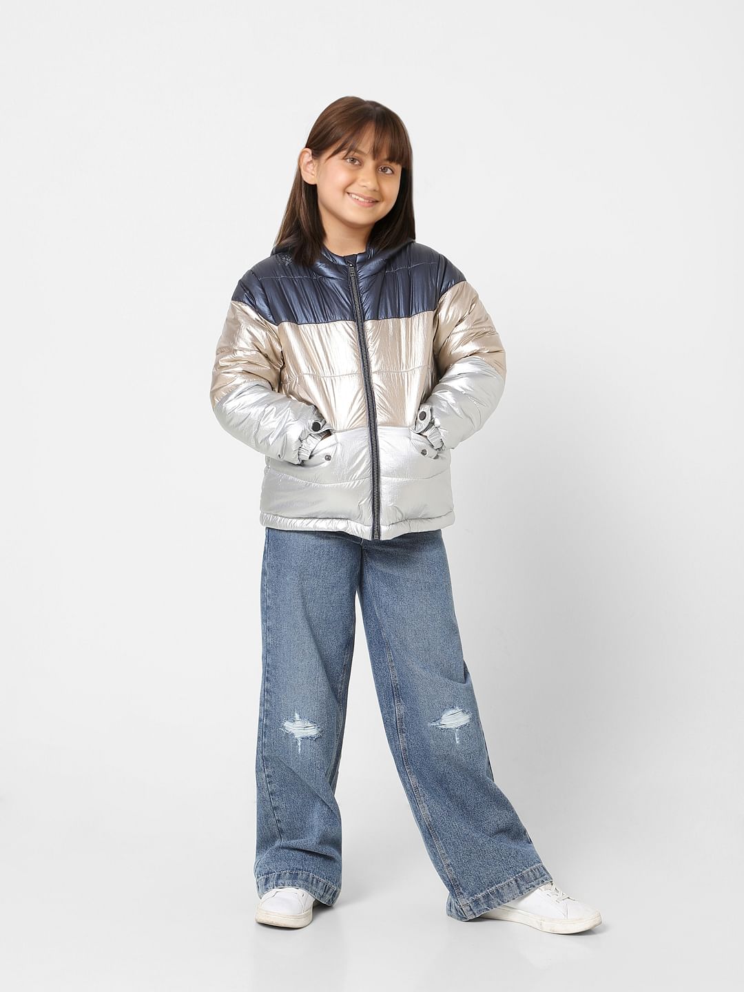 Golden Colourblocked Puffer Jacket