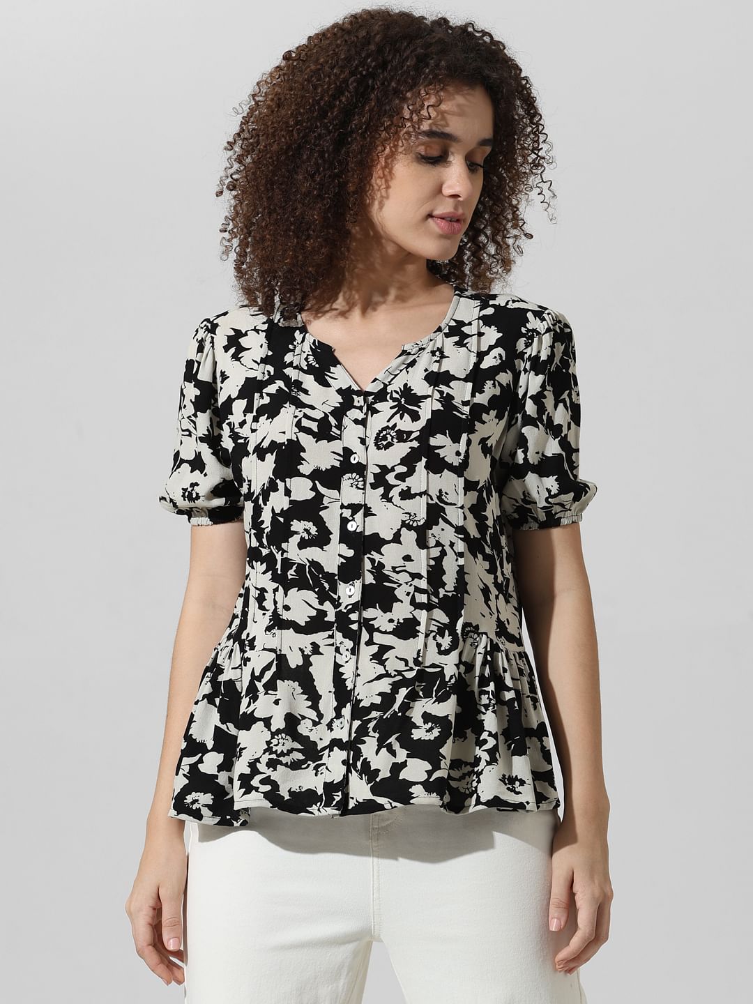 Black Printed Top