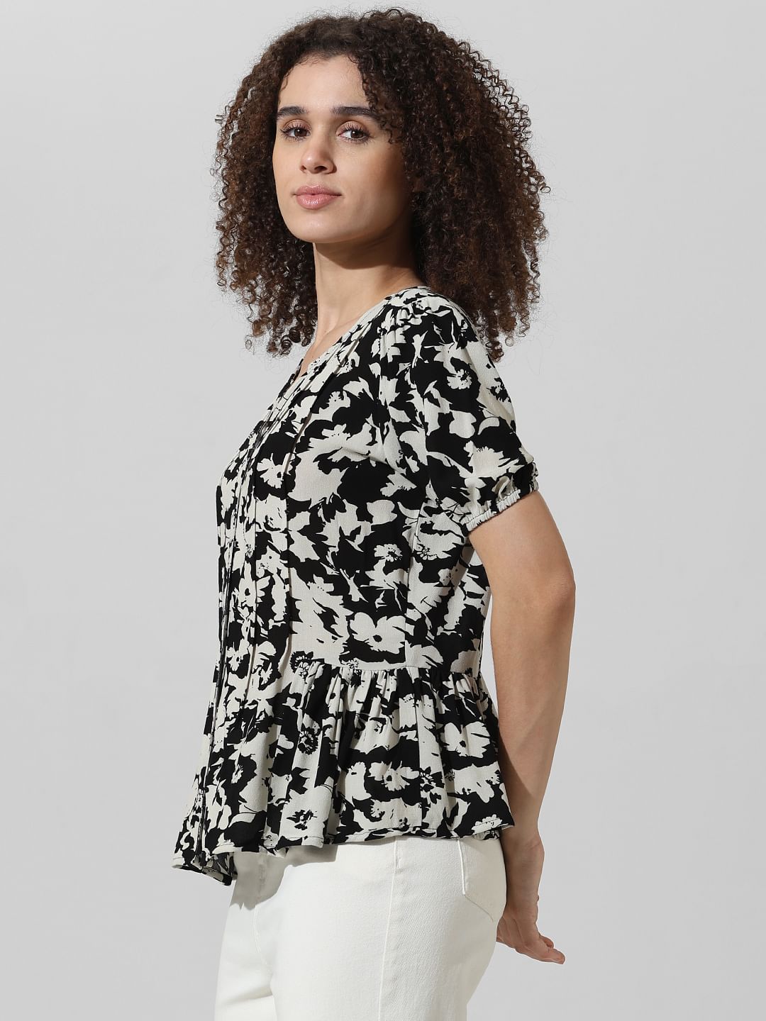 Black Printed Top