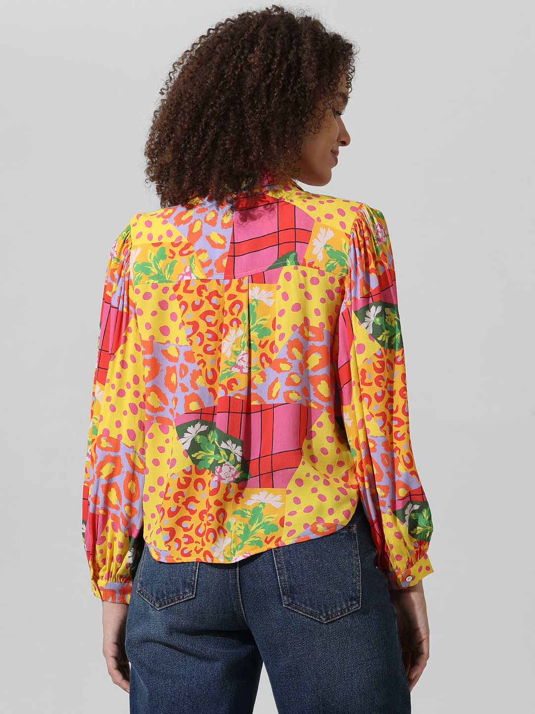 Yellow Abstract Print Shirt