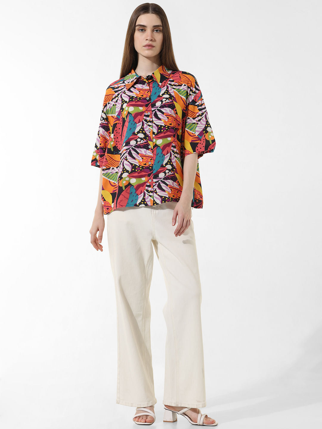 Multi-Colour Printed Oversized Shirt