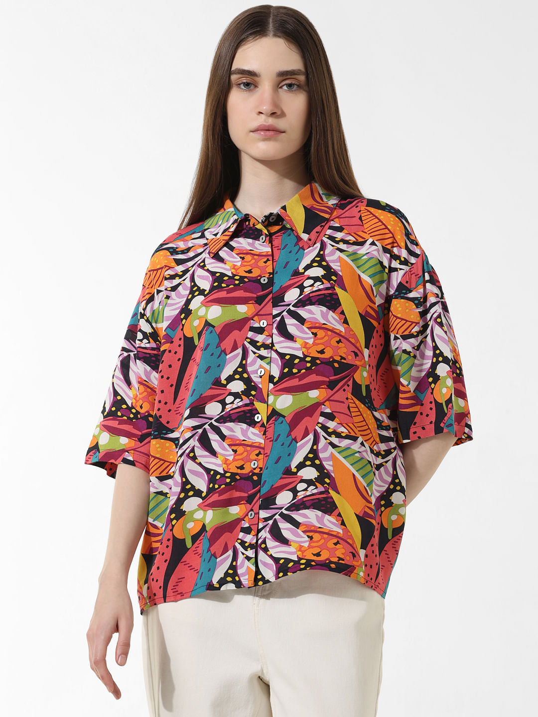 Multi-Colour Printed Oversized Shirt