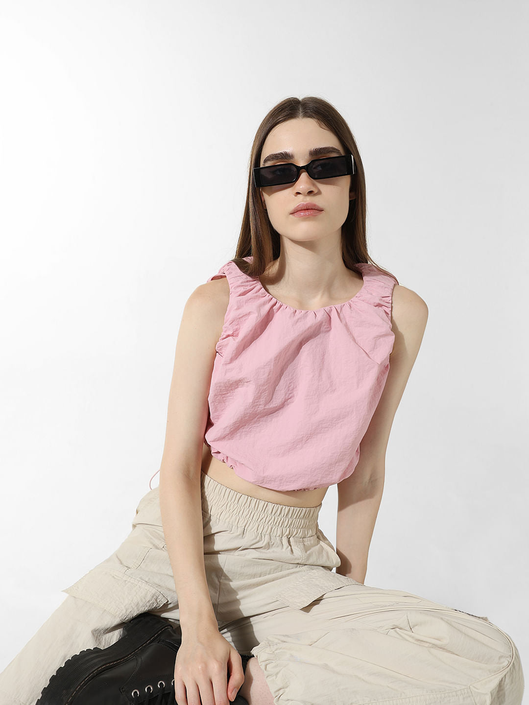 Pink Cropped Top