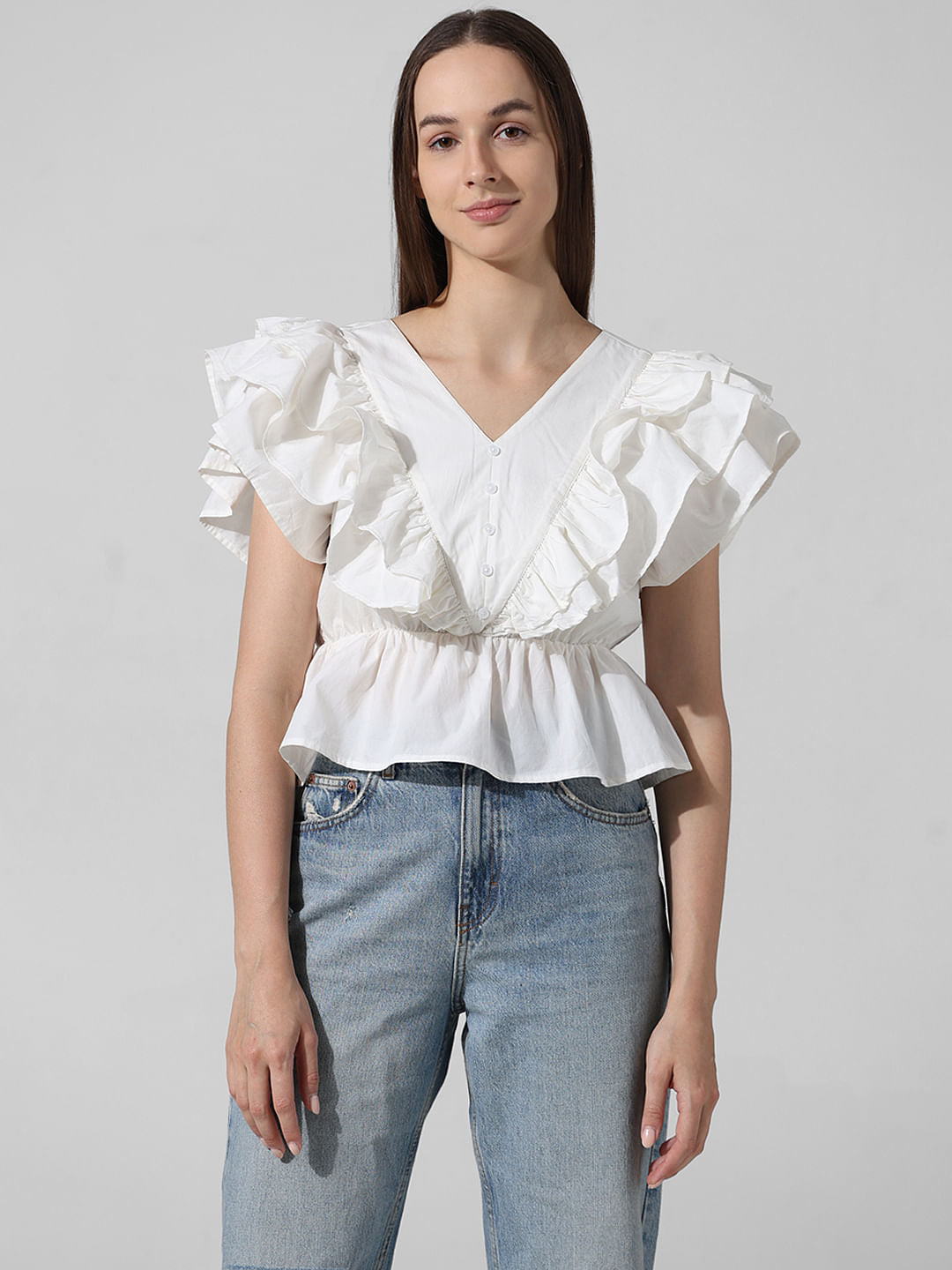 White Poplin Crop Top