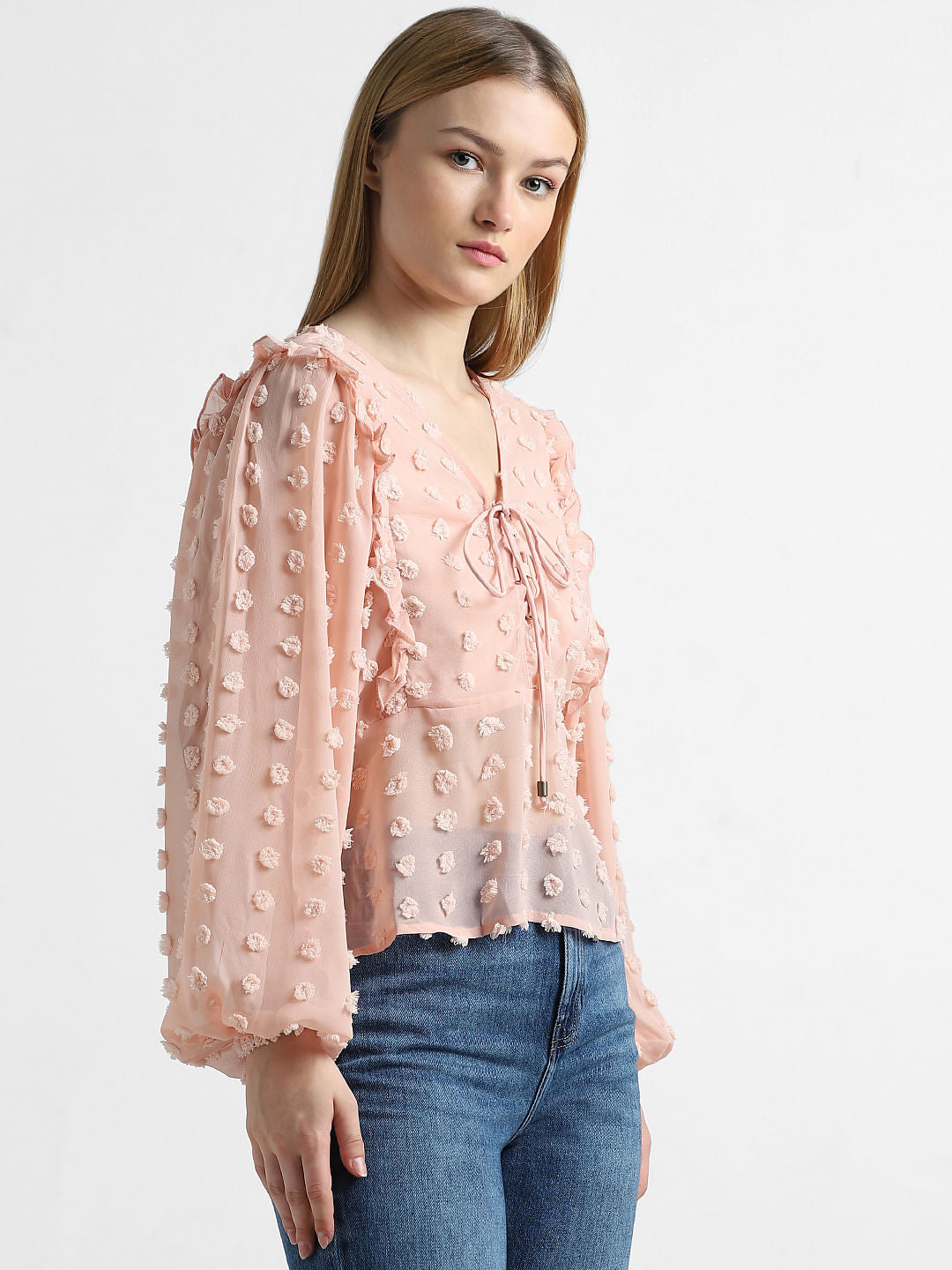 Pink Dobby Top
