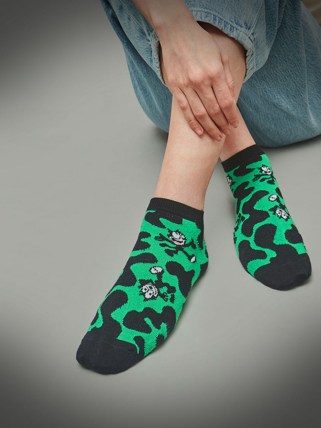Only X Felix The Cat Pack Of 2 Socks - Black & Green