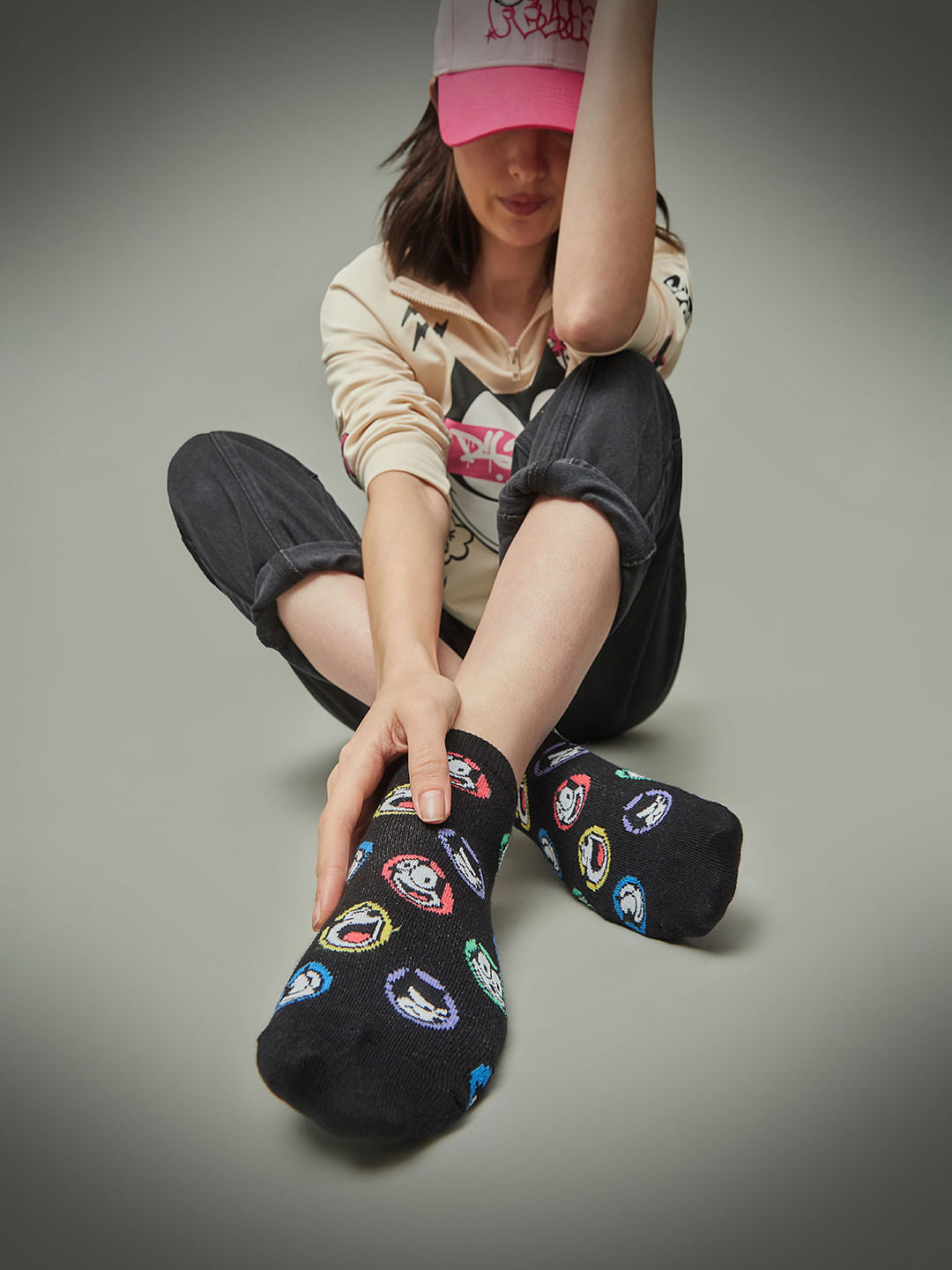 Only X Felix The Cat Pack Of 2 Socks - Black & Green