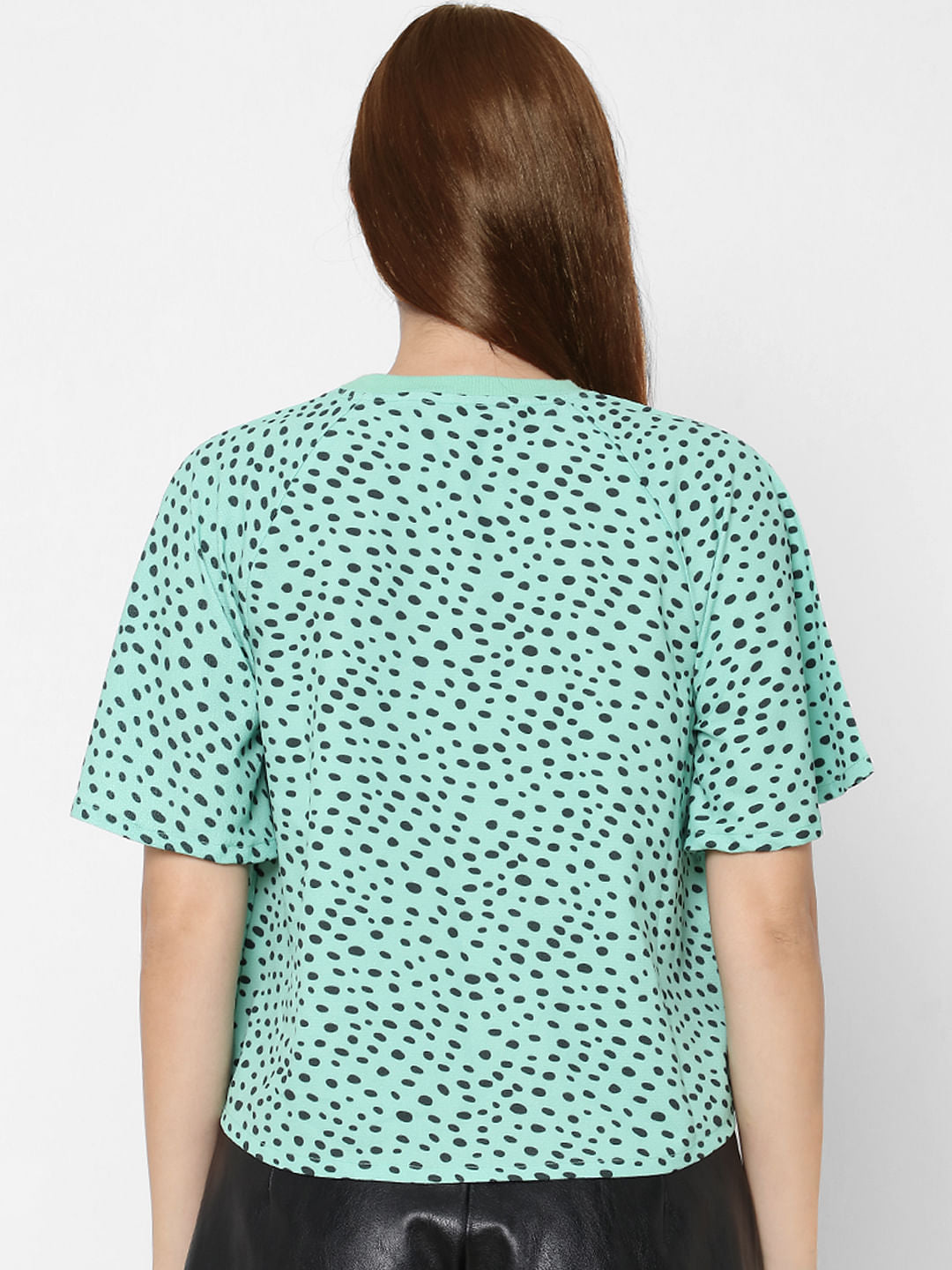 Green Animal Print Top