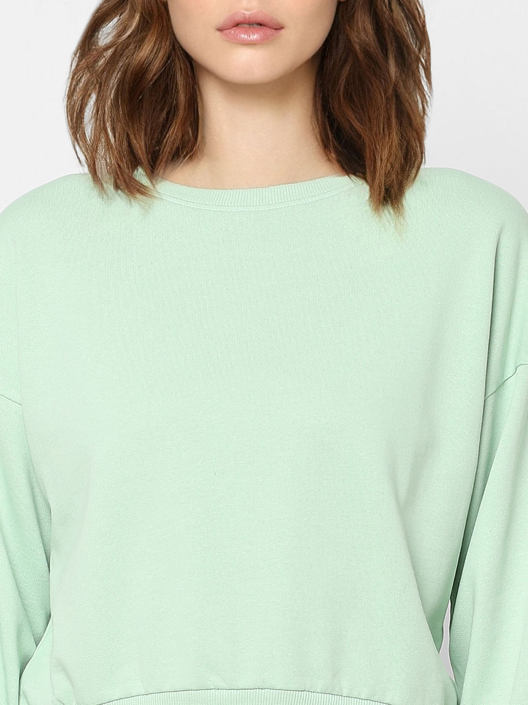 Green Sleeve Print Sweatshirt