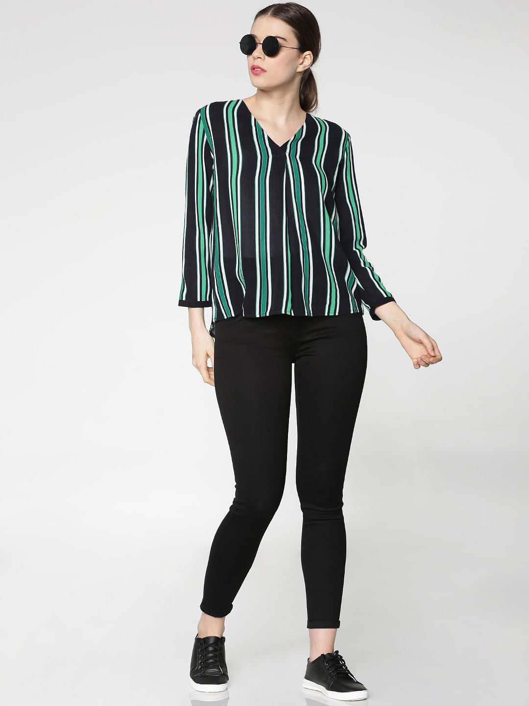 Black High Waist Ankle Length Skinny Fit Jeggings