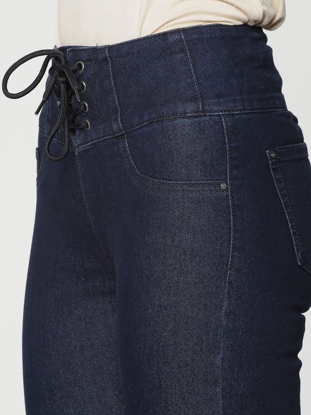 Blue Mid Rise Washed Skinny Fit Jeans