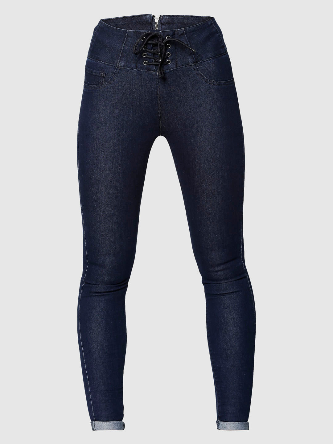 Blue Mid Rise Washed Skinny Fit Jeans