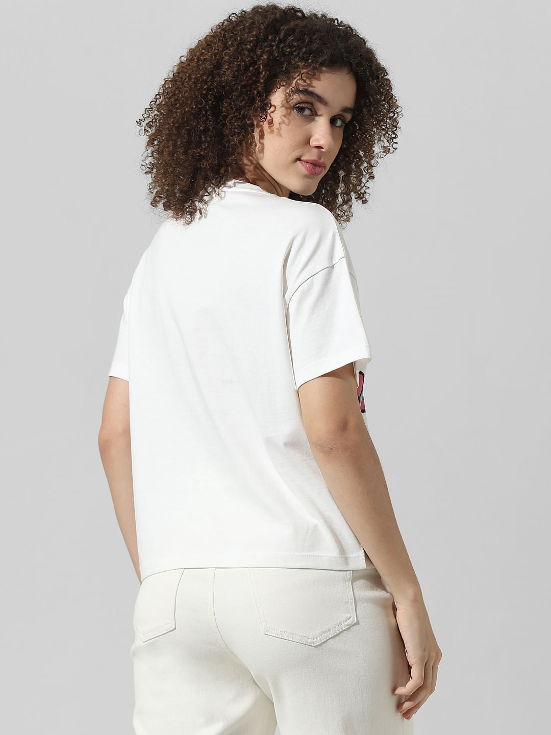 White Floral Print T-Shirt