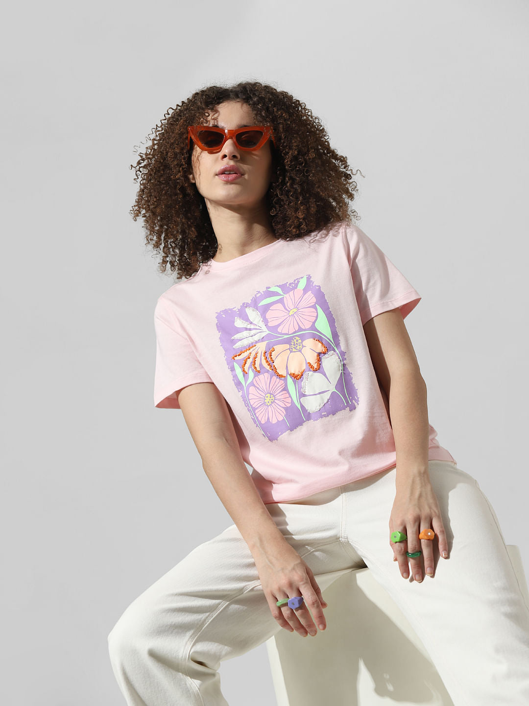 Pink Graphic Print T-Shirt