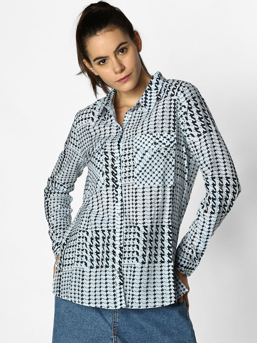 Blue All Over Print Shirt