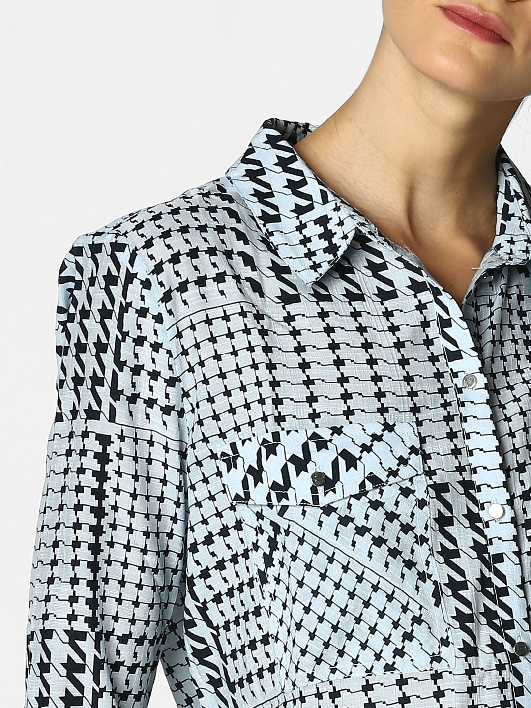 Blue All Over Print Shirt