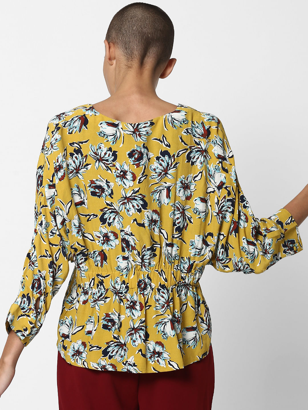 Mustard Floral Print Top