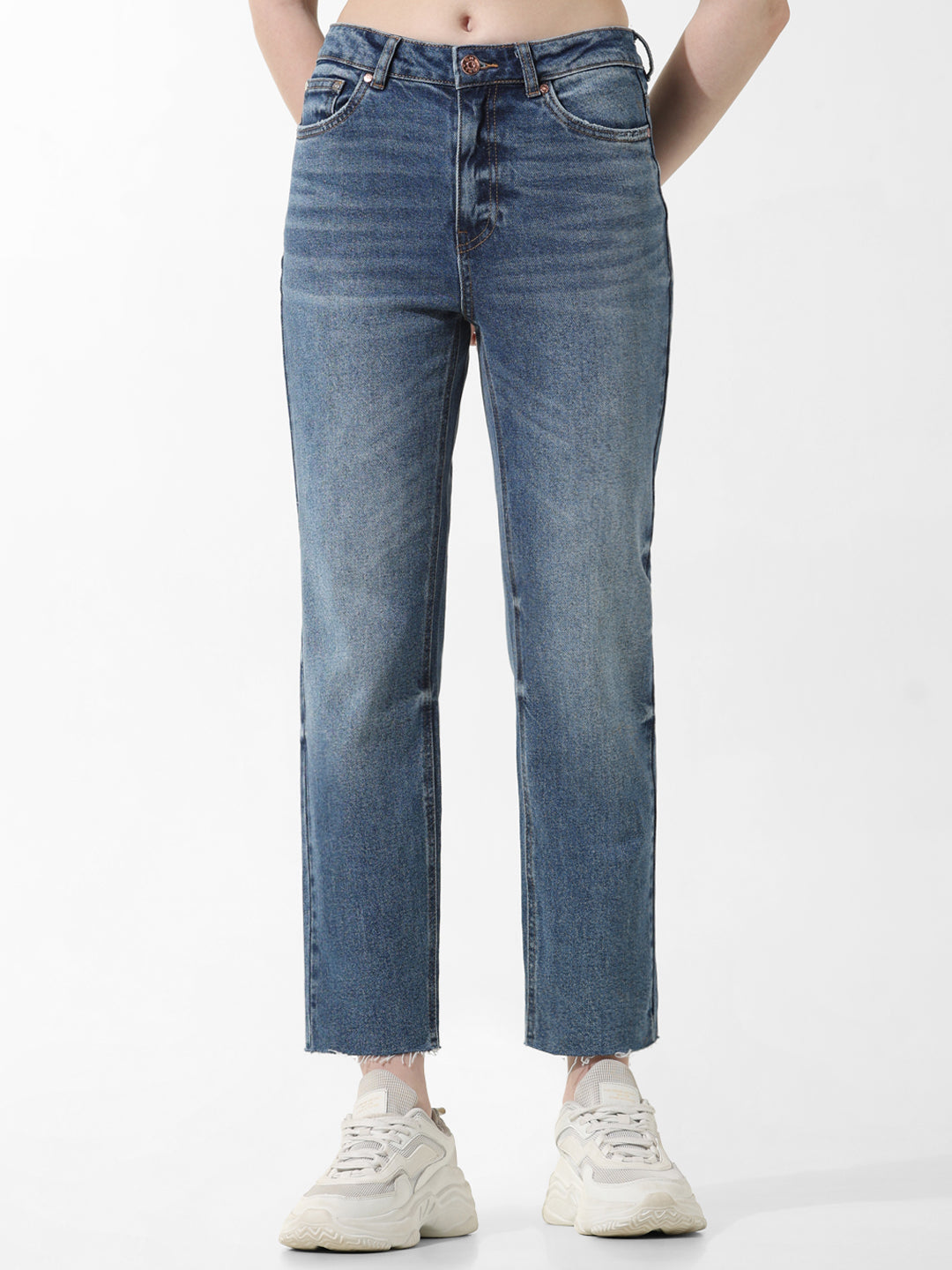 ONLY Blue Regular Fit Washed Jeans